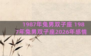 1987年兔男双子座 1987年兔男双子座2026年感情 1987年兔男双子座 1987年兔男双子座2026年感情
